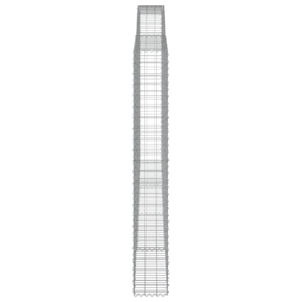 Kaarevat kivikorit 7 kpl 400x30x220/240 cm galvanoitu rauta