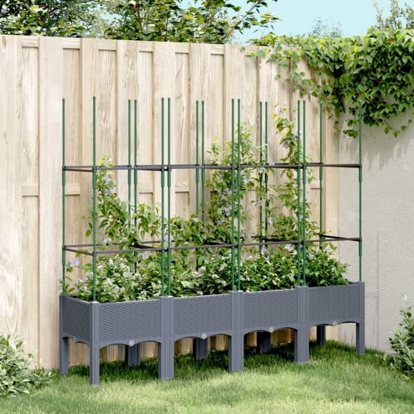 plantekasse med espalier 160x40x142,5 cm PP grå