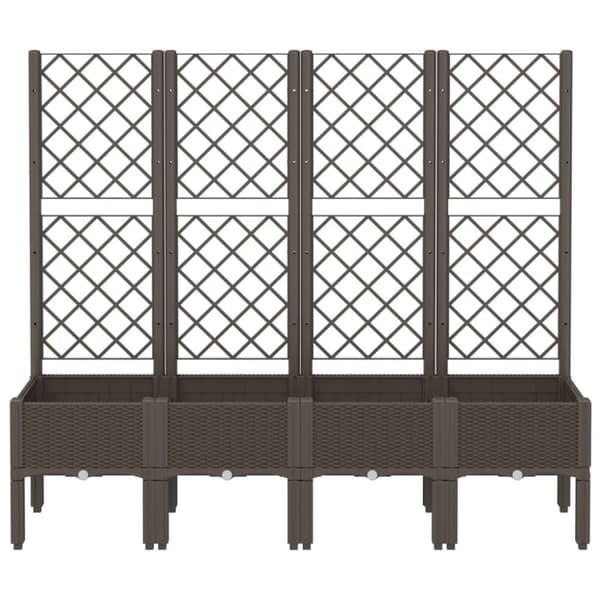 plantekasse med espalier 160x40x142 cm PP brun