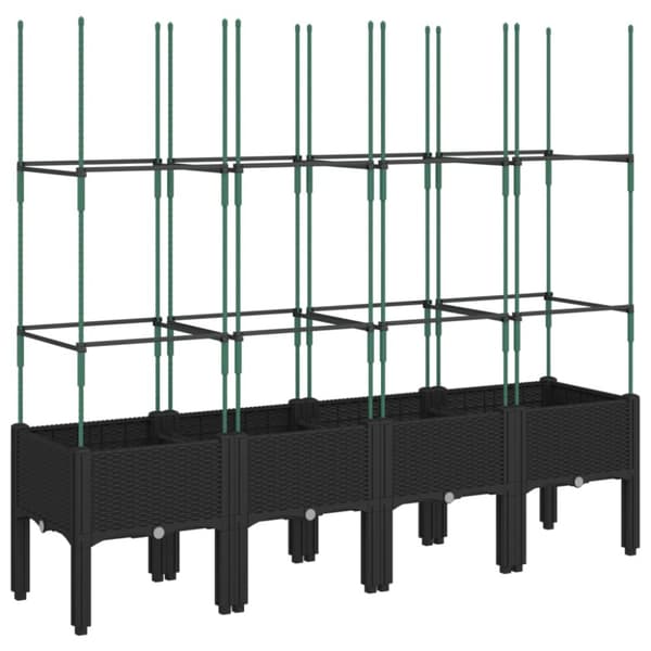 plantekasse med espalier 160x40x142,5 cm PP sort