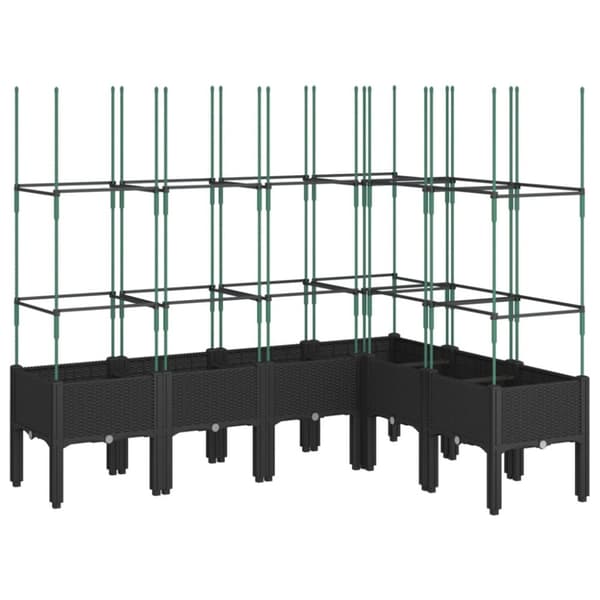 plantekasse med espalier 160x120x142,5 cm PP sort
