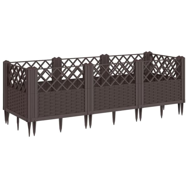 plantekasse med spyd 123,5x43,5x43,5 PP brun