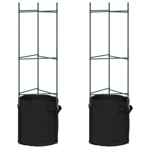 vidaXL Tomatbur med växtpåse 2 st 116 cm stål och PP