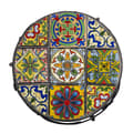Pikkukuva 2 / 2: Kukkapöytä MOROCCO pyöreä 25cm, metallirunko, mosaiikkilevy, musta/kirjava