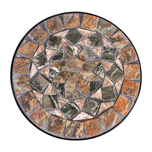 Kukkapöytä MOSAIC pyöreä 30cm, metallirunko, mosaiikkilevy, tummanharmaa/ruskea