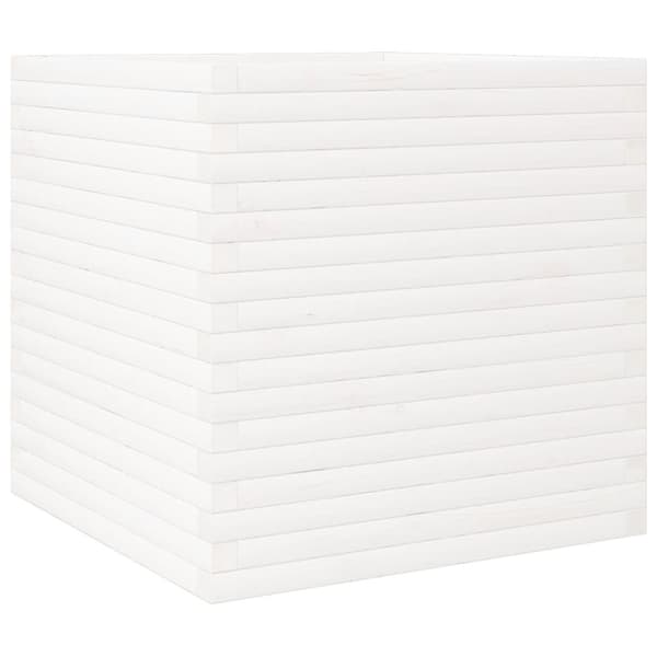 plantekasse 70x70x68,5 cm massivt fyrretræ hvid