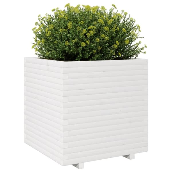 Odlingslåda vit 70x70x72,5 cm massiv furu