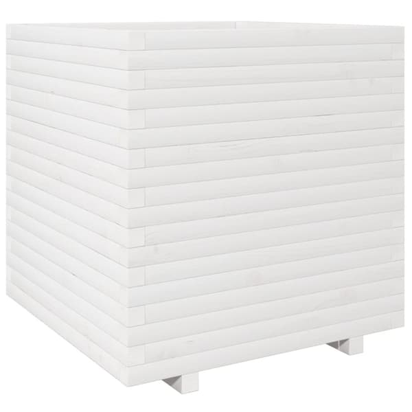 Odlingslåda vit 70x70x72,5 cm massiv furu