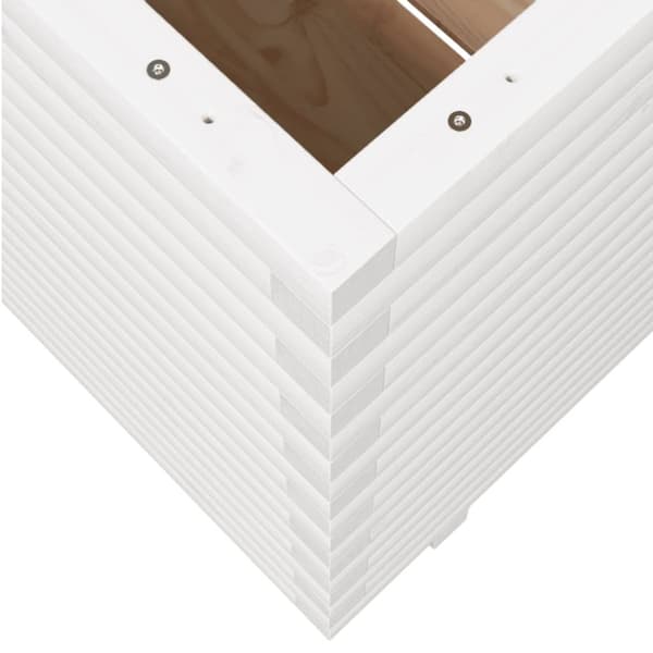 Odlingslåda vit 70x70x72,5 cm massiv furu