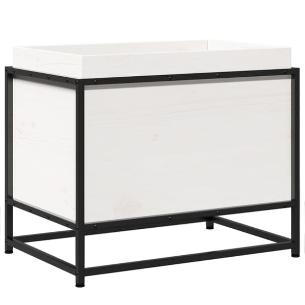 plantekasse 60x40x50 cm massivt fyrretræ hvid