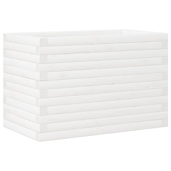 plantekasse 70x40x46 cm massivt fyrretræ hvid