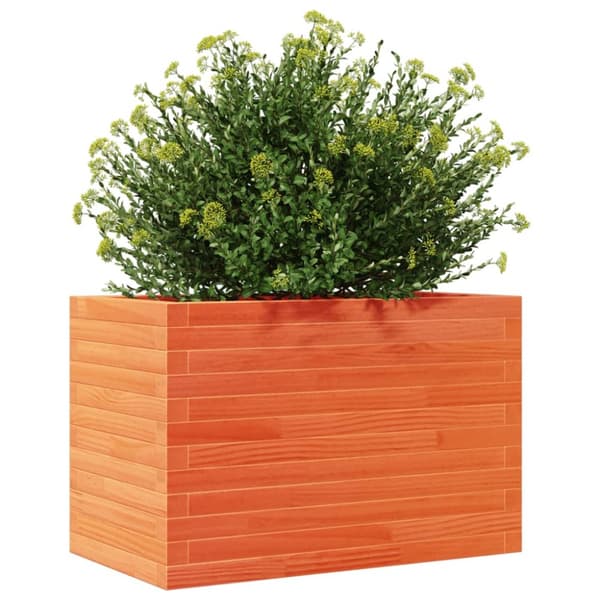 plantekasse 70x40x45,5 cm massivt fyrretræ gyldenbrun