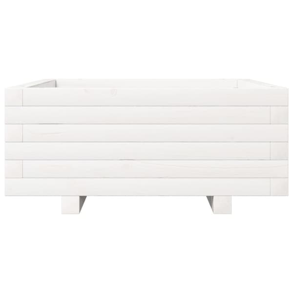 plantekasse 60x60x26,5 cm massivt fyrretræ hvid