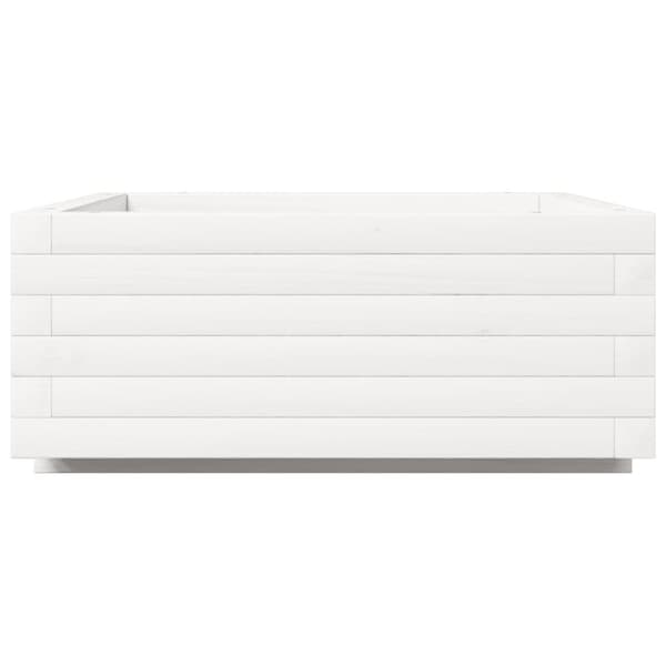 plantekasse 60x60x26,5 cm massivt fyrretræ hvid