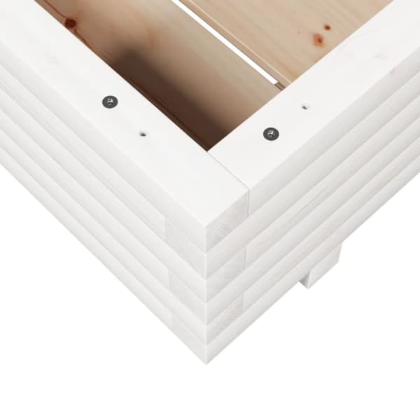 plantekasse 60x60x26,5 cm massivt fyrretræ hvid