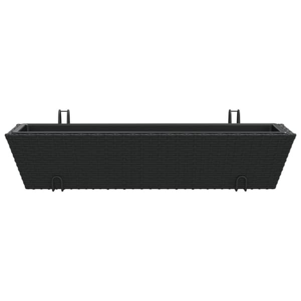 plantekasser med kroge 2 stk. polyrattan sort
