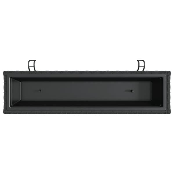 plantekasser med kroge 2 stk. polyrattan sort