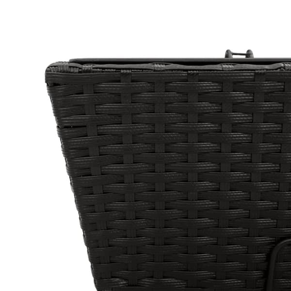 plantekasser med kroge 2 stk. polyrattan sort