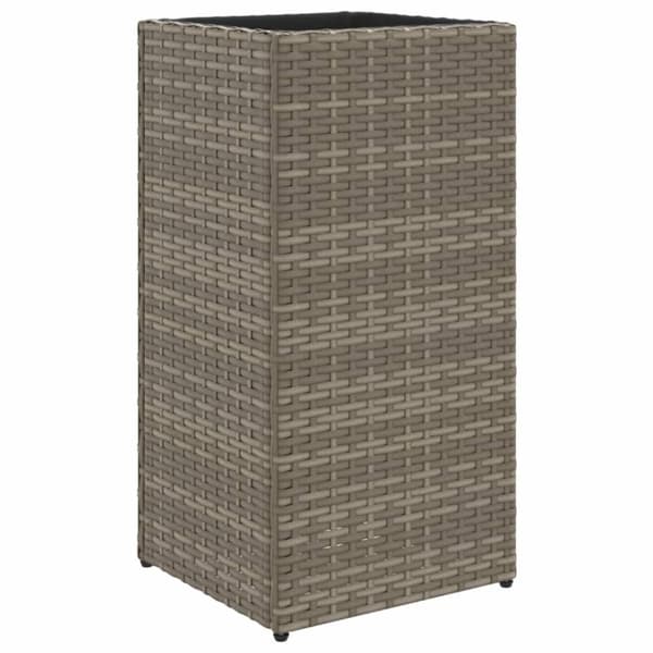 plantekasse 30x30x60 cm polyrattan grå