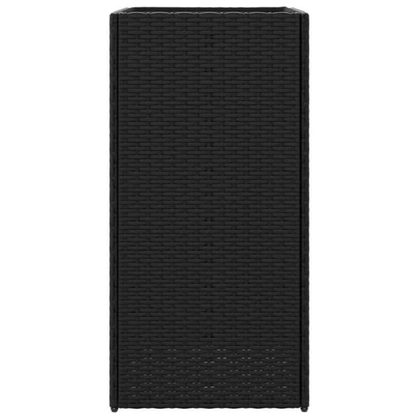 Kukkalaatikot 2 kpl musta 40x40x80 cm polyrottinki