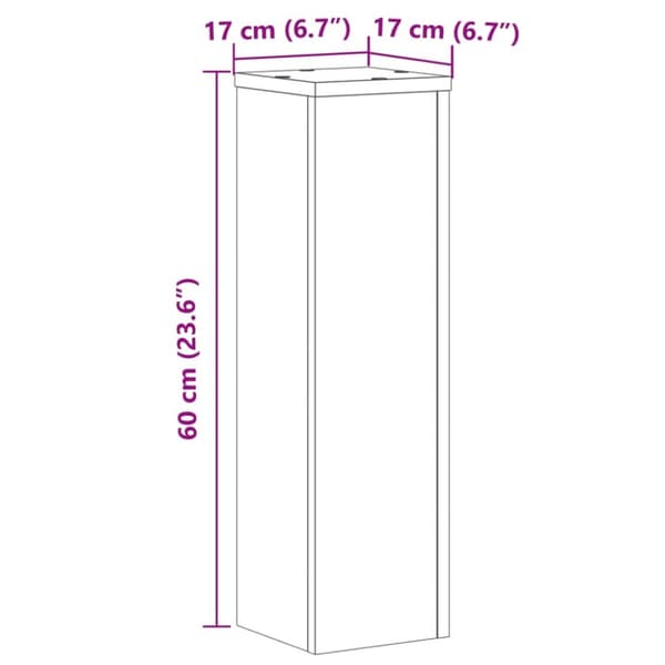 Plantestativer 2 stk. 17x17x60 cm konstrueret træ sort