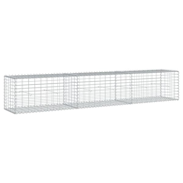 gabionkurv med cover 300x50x50 cm galvaniseret jern