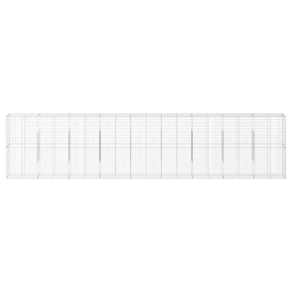 Gabionkorg med skydd 900x50x200 cm galvaniserat järn