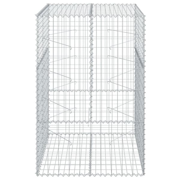gabionkurv med cover 100x100x150 cm galvaniseret jern