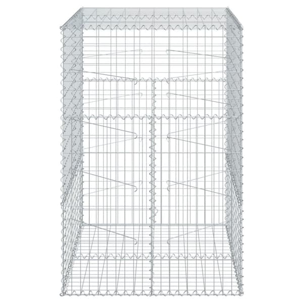 gabionkurv med cover 100x100x150 cm galvaniseret jern
