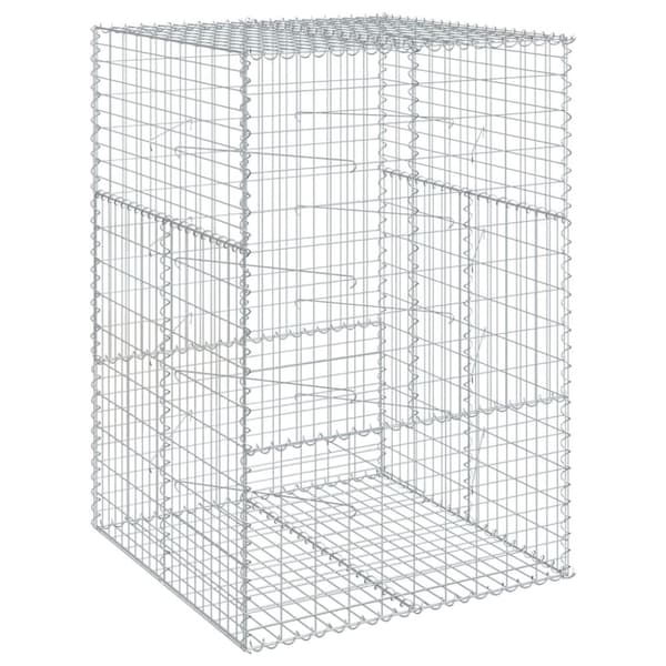 gabionkurv med cover 100x100x150 cm galvaniseret jern