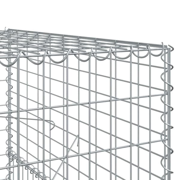 gabionkurv med cover 100x100x150 cm galvaniseret jern