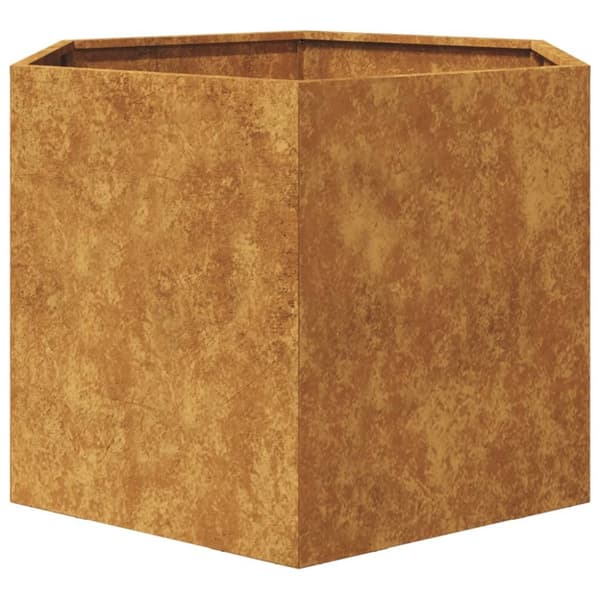 Odlingslåda sexkantig 69x60x45 cm rosttrögt stål