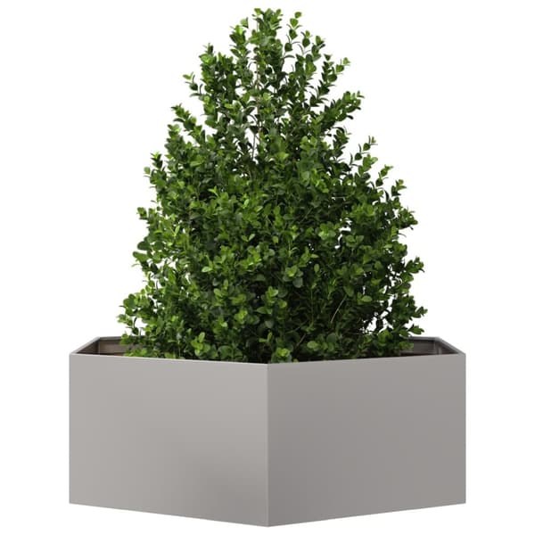 plantekasse 138x120x45 cm sekskantet rustfrit stål
