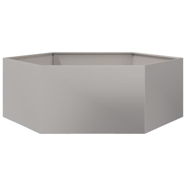 plantekasse 138x120x45 cm sekskantet rustfrit stål