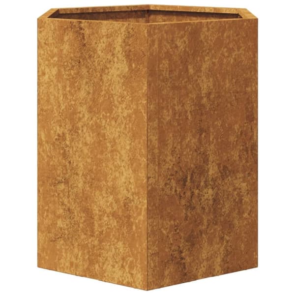 Puutarhakukkalaatikot 2 kpl kuusikulma 46x40x45 cm Corten teräs