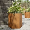 Pikkukuva 1 / 10: Puutarhakukkalaatikot 2 kpl kuusikulma 46x40x45 cm Corten teräs