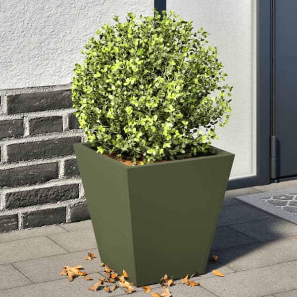 plantekrukker 2 stk. 30x30x30 cm stål olivengrøn