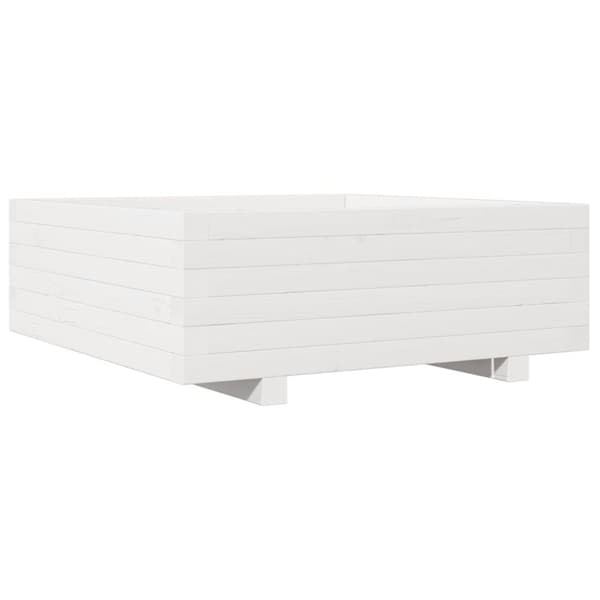 plantekasse 70x70x26,5 cm massivt fyrretræ hvid