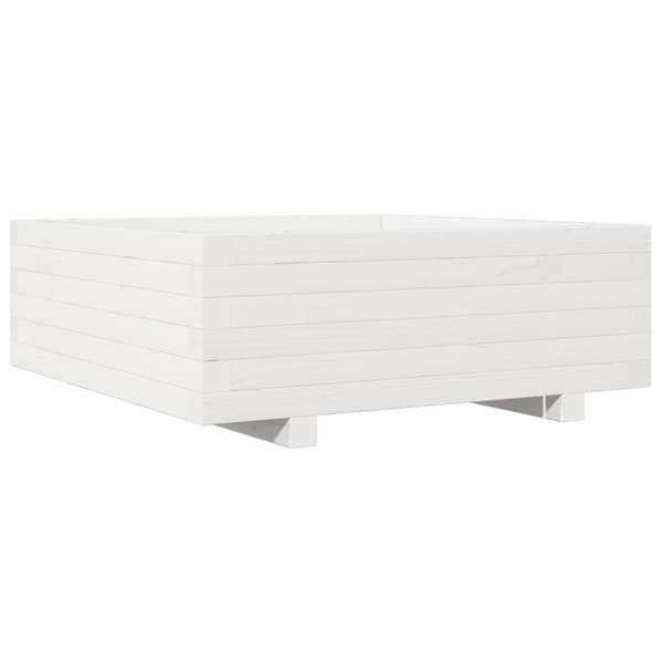 plantekasse 70x70x26,5 cm massivt fyrretræ hvid