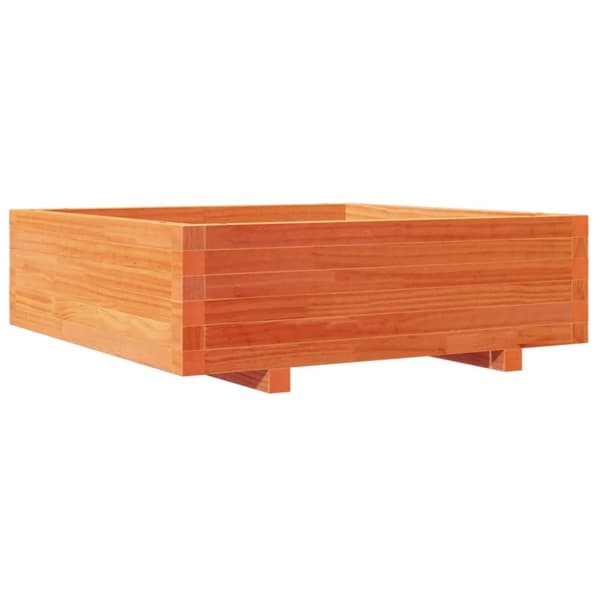 plantekasse 80x80x26,5 cm massivt fyrretræ gyldenbrun