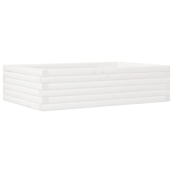 plantekasse 90x60x23 cm massivt fyrretræ hvid