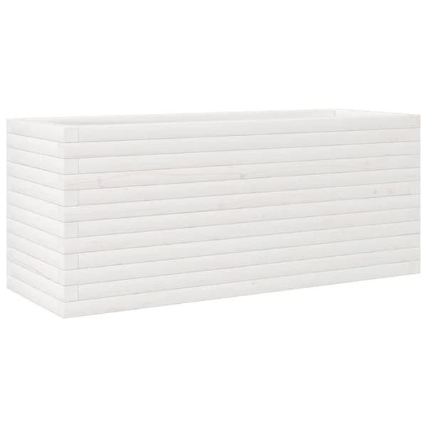 plantekasse 110x40x45,5 cm massivt fyrretræ hvid