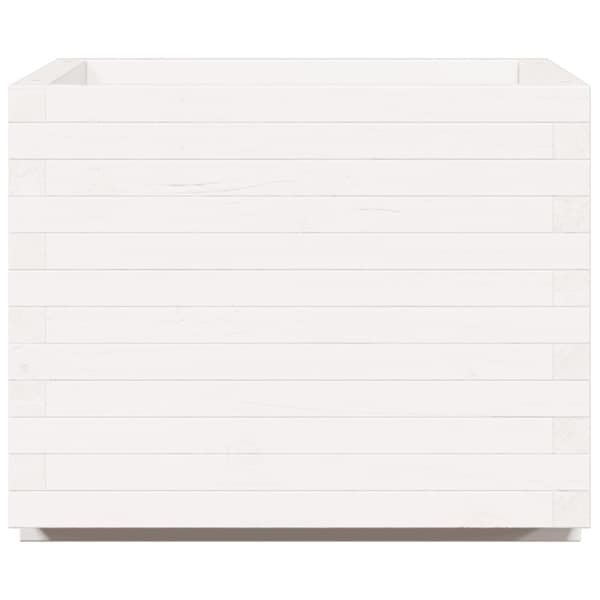 Odlingslåda vit 60x60x49,5 cm massiv furu