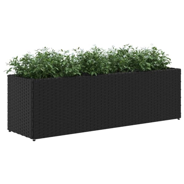 Odlingslådor med 3 krukor 2 st svart 105x30x32 cm konstrotting