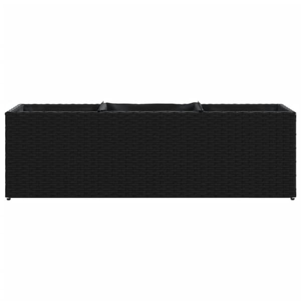 Odlingslådor med 3 krukor 2 st svart 105x30x32 cm konstrotting