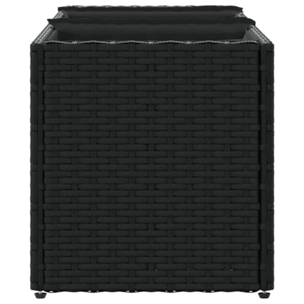 Odlingslådor med 3 krukor 2 st svart 105x30x32 cm konstrotting