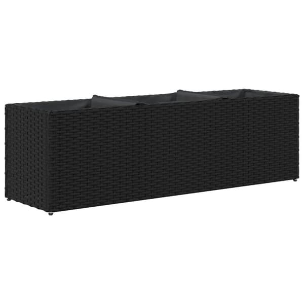 Odlingslådor med 3 krukor 2 st svart 105x30x32 cm konstrotting