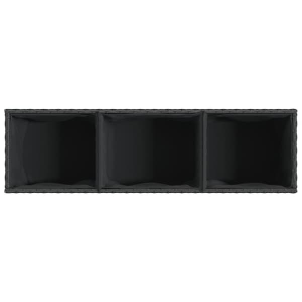 Odlingslådor med 3 krukor 2 st svart 105x30x32 cm konstrotting