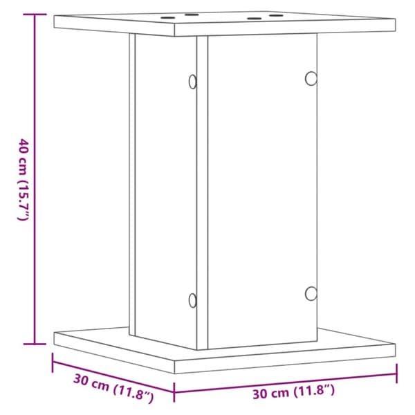 plantestativer 2 stk. 30x30x40 cm konstrueret træ brunt eg