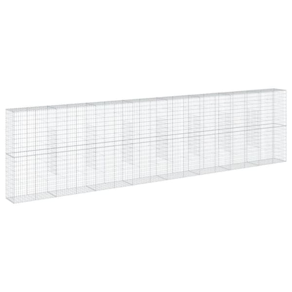 gabionkurv med cover 800x50x200 cm galvaniseret jern